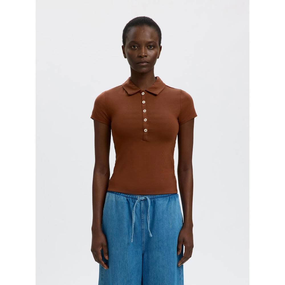 Selected Ilina Short Sleeve Polo Top